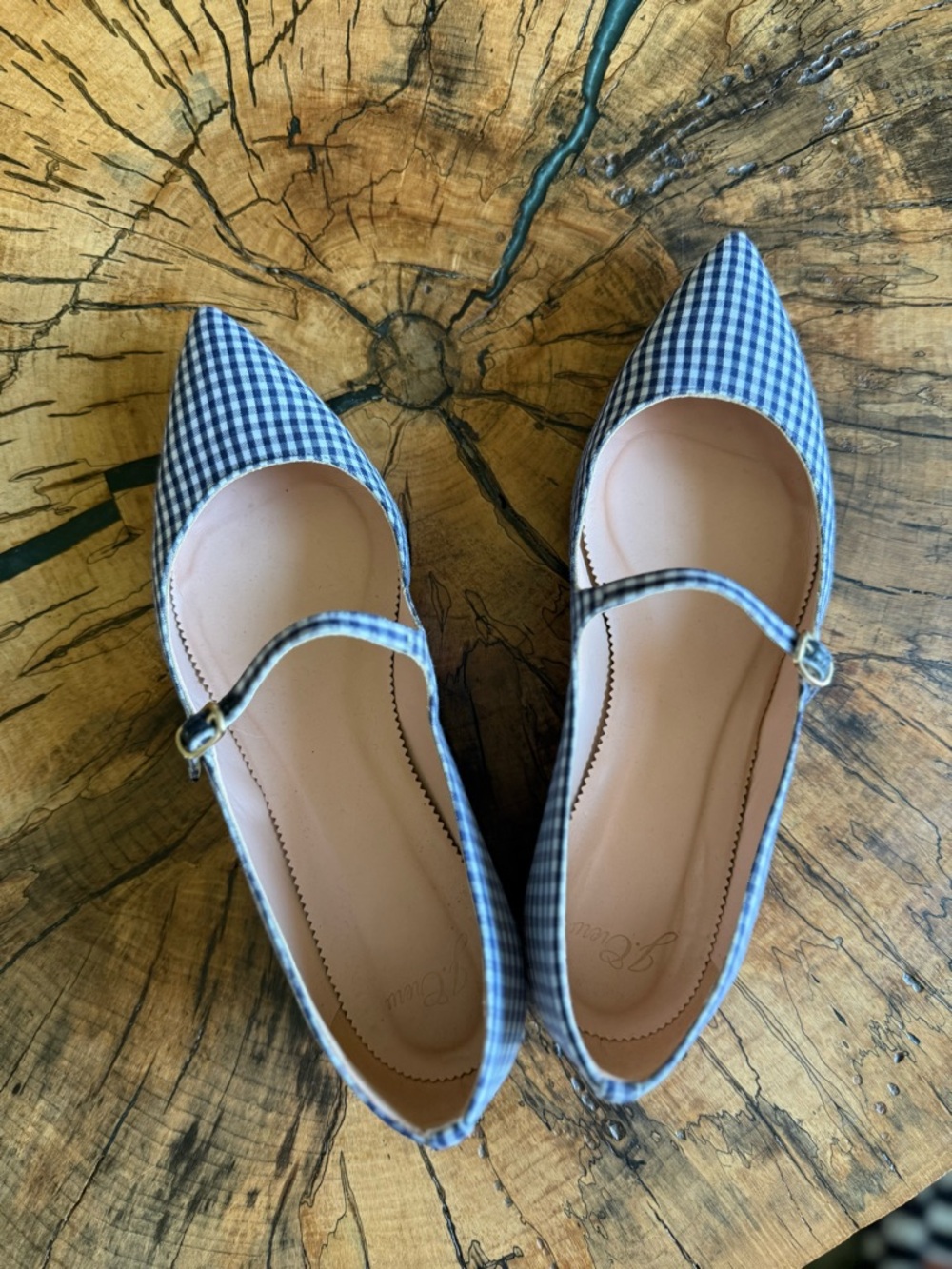 J. Crew Pointed-Toe Mary Jane Flats in Gingham - Picture 4 of 10